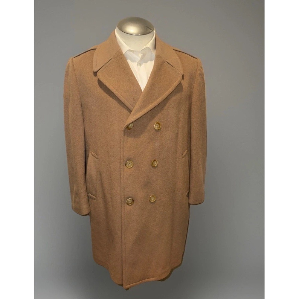 Vintage Zero King 100% Pure Wool Lined Winter Trench Coat Business Man Size 48